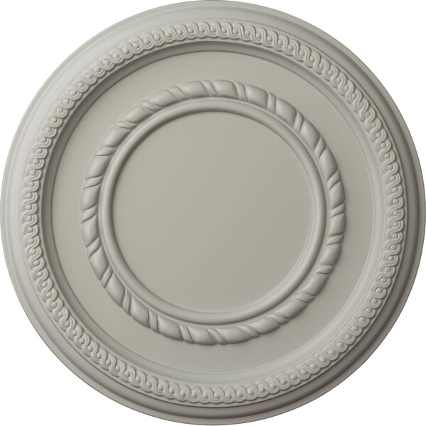 Ekena Millwork Federal Roped Small Ceiling Medallion (Fits Canopies up to 6"), 12 5/8"OD x 1 1/8"P, Pot of Cream CM12FEPCF - main